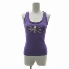 バーバリー ロンドン BURBERRY LONDON タンクトップ カットソー ミドル丈 ラウンドネック プリント S マルチカラー 紫 パープル /YS28 IBO83