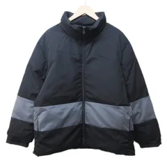 コムサイズム COMME CA ISM 美品 中綿ジャケット ブルゾン 切替 バイカラー スタンドカラー L 黒 灰 ブラック グレー 0105