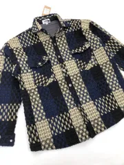 新品 BENDER TOKYO ベンダートウキョウ 長袖 オーバーサイズ ツイード ジャケット size2XL/紺 ◆■◎メンズ