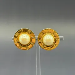 極美品　ジバンシー　パール　イヤリング　ゴールド　金　ヴィンテージ　オールド　Givenchy Pearl Earrings Vintage