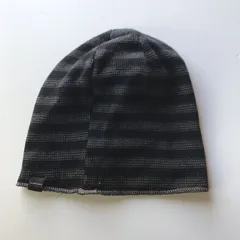 TAKEO KIKUCHI ボーダー柄ニットビーニー ブラック×グレー 4101202601150050