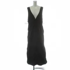 メルローズ MELROSE ジャンパースカート ワンピース M 黒 ブラック Vネック ノースリーブ ドローストリングウエスト /PP ■GY61