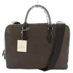 ヴィヴィアンウエストウッド Vivienne Westwood 2WAY ビジネスバッグ ブリーフケース 書類カバン ハンドバッグ ショルダーバッグ レザー 牛革 ワンカラー 茶 ブラウン タグ付き VWB841 /BBのサムネイル