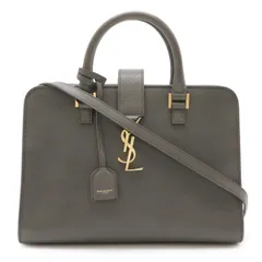 SAINT LAURENT PARIS サン ローラン パリ YSL イブサンローラン スモールカバス ハンドバッグ 2WAYショルダーバッグ レザー グレー 568850