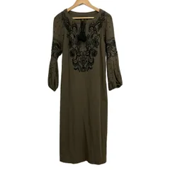 GRACE CONTINENTAL(グレースコンチネンタル) ワンピース サイズ38 M レディース美品  - カーキ×黒 長袖/ロング/刺繍