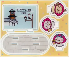 【中古】アクリルスタンド・アクリルパネル ちいかわ＆ハチワレ＆うさぎ(さつまいも) レイヤーアクリルスタンド 「ちいかわ なんか小さくてかわいいやつ」 ちいかわもぐもぐ本舗川越店限定 オープン記念ノベルティ購入特典