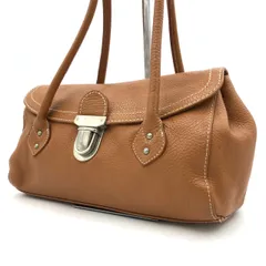 【美品】DEL CONTE デルコンテ ハンドバッグ 本革 レザー キャメル