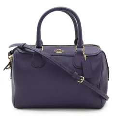 COACH コーチ ミニベネット サッチェル ハンドバッグ ミニボストンバッグ 2WAY ショルダーバッグ レザー ダークパープル ゴールド金具 F32202