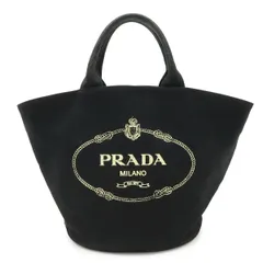 PRADA プラダ カナパ トートバッグ ハンドバッグ キャンバス レザー ブラック 黒 ポーチ欠品 ショルダーストラップ欠品 1BG163
