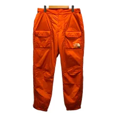 グッチ GUCCI ｘTHE NORTH FACE 663764 ナイロンカーゴパンツ ボトムス ロゴ プリント 中わた L オレンジ