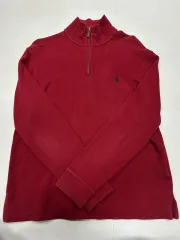 (在庫処分) ポロ ラルフローレン ハーフジップアップ ニット バーガンディ Mサイズ