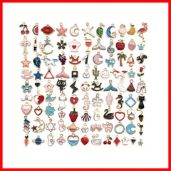 [YFFSFDC] チャーム アクセサリーパーツ 100個セット ネックレス/イヤリング/ペンダント飾り ジュエリー DIY オーナメント ハンドメイド 手作り 贈り物 飾り物 工芸品