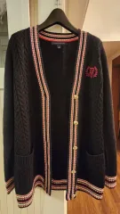 トミーヒルフィガー ブラック ケーブル カーディガン