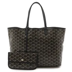 GOYARD ゴヤール サンルイPM トートバッグ ショルダーバッグ コーティングキャンバス レザー ブラック 黒 ブラウン 茶 ホワイト ポーチ付