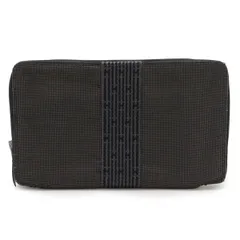 HERMES エルメス エールライン パースGM ラウンドファスナー 長財布 パスポートケース キャンバス グレー