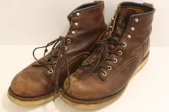 【中古】 RED WING メンズブーツ 42 LINEMAN BOOTS RED WING 42 茶 ブラウン 無地