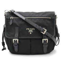 PRADA プラダ ショルダーバッグ メッセンジャーバッグ 斜め掛け ナイロン レザー NERO 黒 ブラック シルバー金具 BT0687