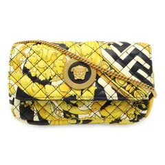 VERSACE ヴェルサーチェ ヴェルサーチ ベルサーチ メデューサ チェーンショルダーバッグ ミニバッグ 2WAY クラッチ キルティング レザー イエロー