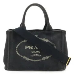 PRADA プラダ CANAPA カナパ トートバッグ 2WAY ショルダーバッグ ストライプショルダー 斜め掛け キャンバス NERO ブラック ゴールド金具 1BG439