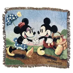 vintageラグ ブランケット マルチカバー タペストリー WDW Disney ディズニー ミッキー ミニー カップル デート ピクニック ドット 水玉 アート 絵画 イラスト Rug Throw Blanket 2608