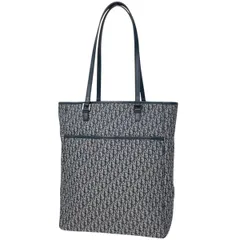クリスチャンディオール Christian Dior トロッター柄 トートバッグ ハンドバッグ トートバッグ キャンバス ネイビー レディース 【中古】
