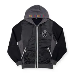 CASTELBAJAC カステルバジャック 刺繍入り トラックジャケット風 ジップアップ 切替 パーカー ジャケット サイズ 48 /ブラック系/メンズ