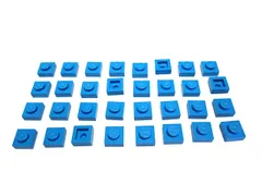 レゴ★未使用！ダークアズール青の１×１プレート３２点セット