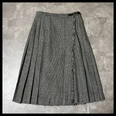 プリーツスカート グレンチェック ラップ ウール 日本製 ヴィンテージ レディース