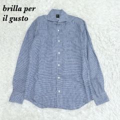 極美品 ブリッラペルイルグスト L アルビ二 リネン カッタウェイシャツ