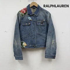 ラルフローレン デニム ジャケット 花柄刺繍 ダメージ加工 ブローチ カスタム レディース 11号 ISItems【USED】【古着】【中古】50151483