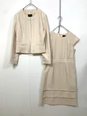 ONEOROS オネイロス ワンピース&ノーカラージャケット アンサンブル セットアップ size9AR/ベージュ ■■レディース
