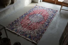 ヴィンテージラグ トルコ イスパルタ メダリオン レッド  1970年代 204 × 110.5 cm No.TR25258