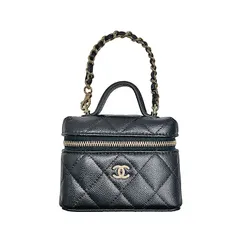 CHANEL シャネル クラシックミニ マトラッセ キャビア バッグチャーム AP4897 ココマーク アクセサリー キーホルダー レディース