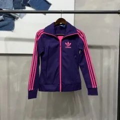 (85) アディダス レディース Y2K パープル ホットピンク ヨーロッパ ジャージ ジップアップ ジャケット
