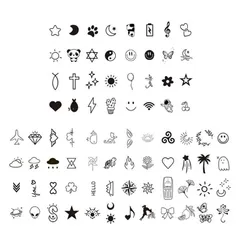 GOODCHI タトゥーシール ボディーシール 入れ墨シール かわいい おしゃれ 防水 ステッカー レディース タトゥーステッカー 簡単貼る 80枚セット (D)