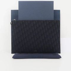 ディオール オブリーク ジャカード A4 ポーチ クラッチバッグ ブラック