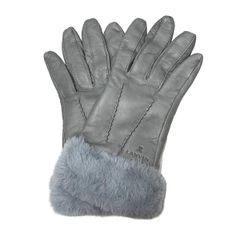LANVIN en Bleu(ランバンオンブルー) 手袋 レディース - グレー×ブルーグレー レザー、フェイクファー