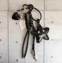 じゃらじゃらキーホルダー　バッグチャーム カラビナ モノトーン 星