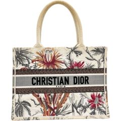 【Dior/ディオール】ブックトート ミディアム トワルドゥジュイトロピカリア トートバッグ キャンバス オフホワイトベース/マルチカラー レディース 【中古】【真子質店】【BL】