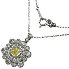 イエローダイヤモンド(FIY-SI2-NONE) 0.278ct ダイヤモンド 0.54ct ネックレス Pt950プラチナ/Pt850プラチナ 4.9g 45cm レディース 【中古】【真子質店】【NN】