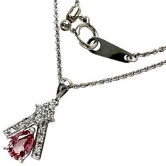 ファンシーカラーサファイア(拡散なし) 0.563ct ダイヤモンド 0.14ct ネックレス K18WGホワイトゴールド 18金  4.4g 45.5cm レディース 【中古】【真子質店】【NN】