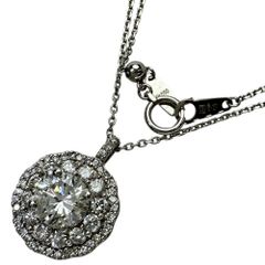 ダイヤモンド(推定G-I1) 1.174ct 脇石ダイヤモンド 0.75ct ネックレス Pt900プラチナ/Pt850プラチナ 6.4g 45cm レディース 【中古】【真子質店】【NN】