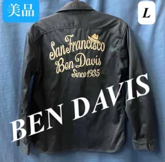 【BEN DAVIS】San Francisco ワークシャツ　ネイビー　刺繍