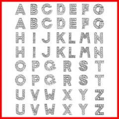 [サムコス] 26文字 A-Z柄 DIY ラインストーン アルファベット チャーム ジルコン パーツ イニシャル アクセサリーパーツ 手作り 小さめ 綺麗 人気 プレゼント