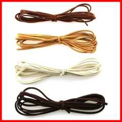 YFFSFDC スエード 革紐 スウェード調 革紐 アクセサリー用紐 レザークラフト紐 ネックレス用 アクセサリーパーツ 手芸材料 皮紐 DIY紐 2m 4色セット