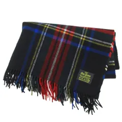 グレンプリンス Glen Prince マフラー ストール 大判 チェック ウール 黒 ブラック マルチカラー IBO87