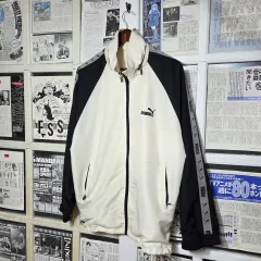 PUMA オールドスクール ブラック ホワイト バイカラー ウィンドブレーカー ジャケット