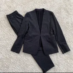 COMME CA ISM　コムサイズム　ノーカラー　パンツセットアップ　ストレッチ素材　11号