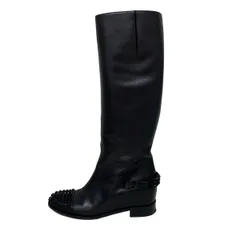 CHRISTIAN LOUBOUTIN(クリスチャンルブタン) ロングブーツ 39 1/2 レディース - 黒 レザー
