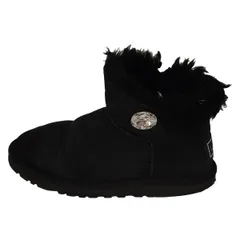 UGG(アグ) ショートブーツ 23 レディース - 1003889 黒 ビジュー/ラインストーン ムートン